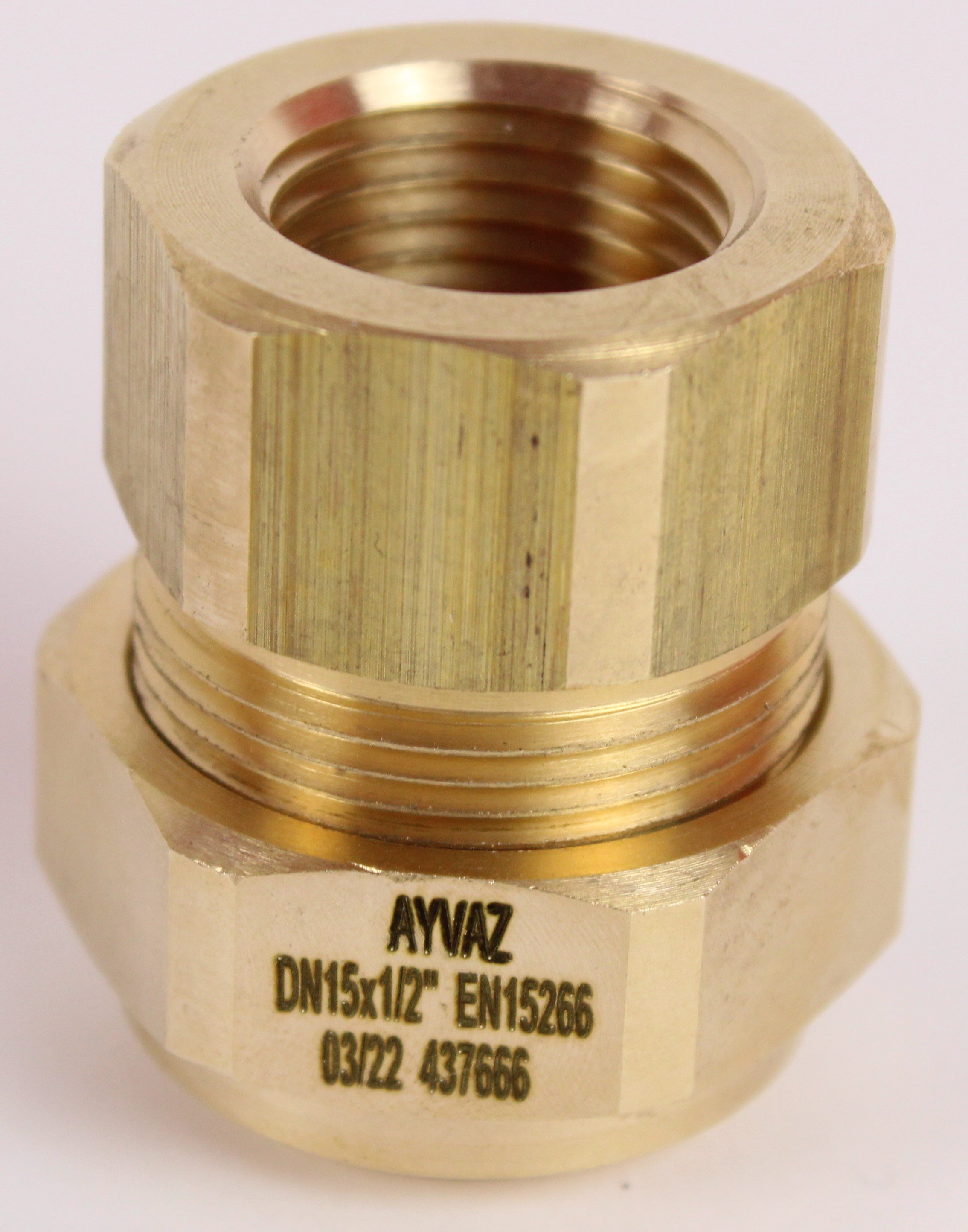 Adapterstuk DN15xF1/2" type Push-Fit met dichting voor PLT, draad EN10226
